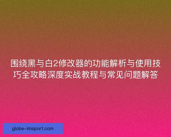 围绕黑与白2修改器的功能解析与使用技巧全攻略深度实战教程与常见问题解答