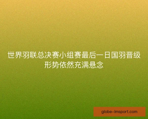 世界羽联总决赛小组赛最后一日国羽晋级形势依然充满悬念 世界羽联总决赛小组赛最后一日国羽晋级形势依然充满悬念